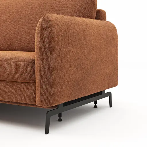 Ecksofa Enna - Longchair Links mit 1,75-Sitzer, inkl. motorischer Relaxfunktion, Stoff, Terracotta