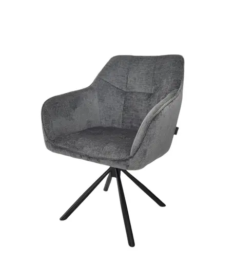 Armlehnstuhl MARLE - drehbar, Stoff, Anthrazit