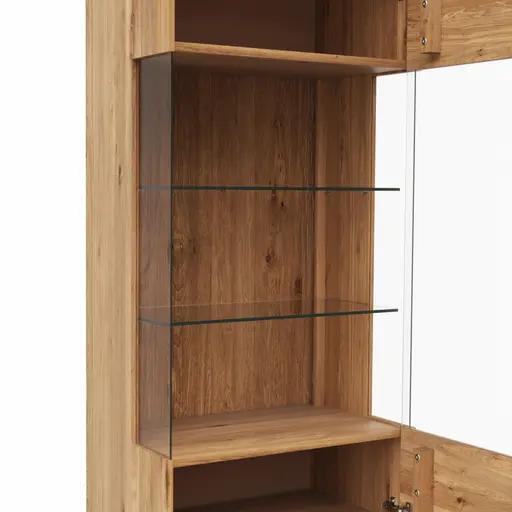 Vitrine Hillsboro - Anschlag Rechts, Wildeiche natur, geölt