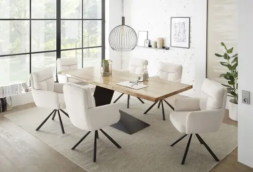 Armlehnstuhl - drehbar, Cord, Hellbeige