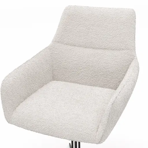 Armlehnstuhl Maluhia - drehbar, Stoff, Hellgrau