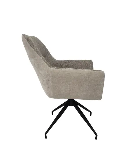 Armlehnstuhl MARYBEL - drehbar, Stoff, Latte Macchiato