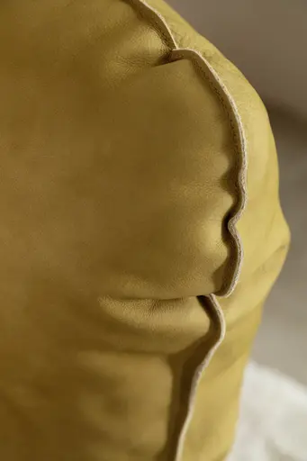 Loungesessel Lovere - Leder, Curry, Armlehne links