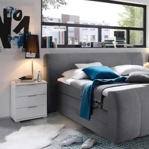 Nachtkommode- B  ca. 46 cm, Weiß