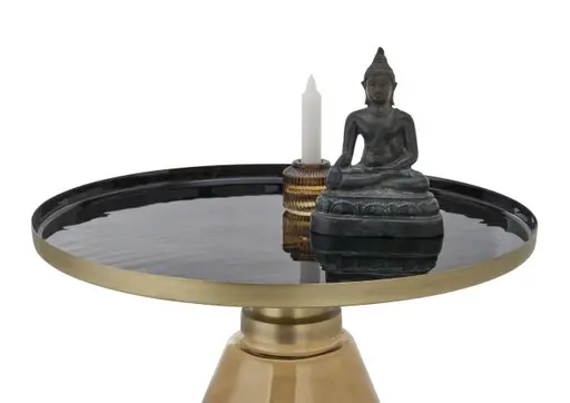 Beistelltisch - Ø/H ca. 45x45 cm, Schwarz, Braun