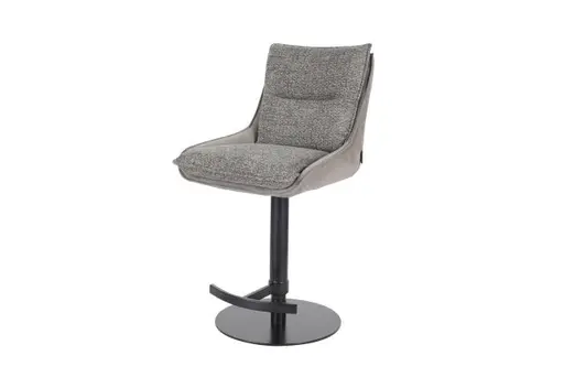 Barhocker MANDY - höhenverstellbar, Stoff, Graubeige