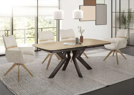 Esstisch MAXIE - ausziehbar, LB ca. 190x98 cm, Glaskeramik