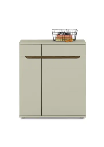 Schuhschrank - B ca. 90 cm, Kaschmir, Nussbaum Nachbildung