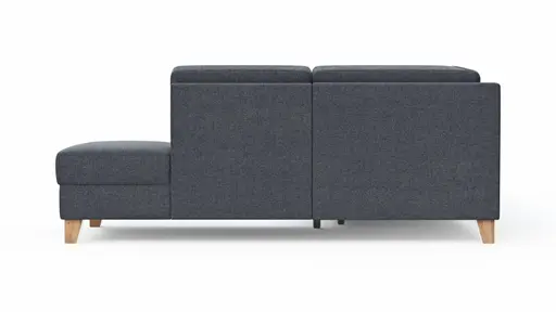 Wohnlandschaft Merlos - Longchair links mit 2,5 Sitzer und Ecke rechts, Stoff, Hellblau