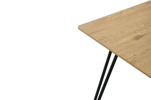 Esstisch - LB ca. 80x80 cm, Eiche Optik, Schweizer Kante, Schwarz