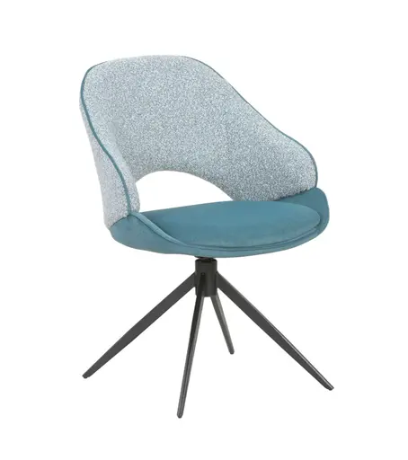 Stuhl MERIEM - drehbar, Stoff, Blau