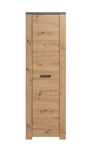 Garderobenschrank - Eiche Dekor, Anthrazit