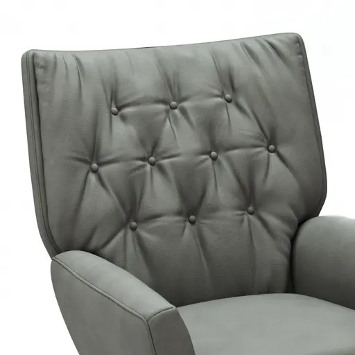 Drehsessel Maximilian - Leder, Grau