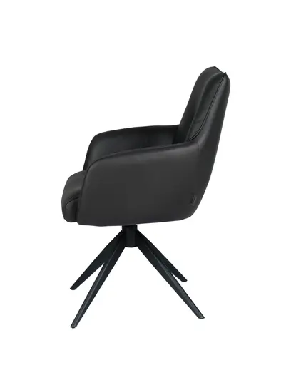 Armlehnstuhl MANON - drehbar, Stoff, Schwarz