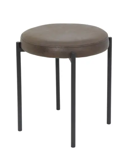 Hocker - Microfaser, Vintage Braun