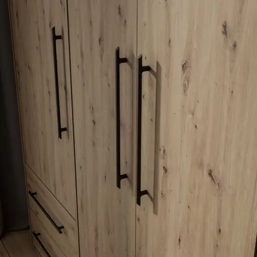 Drehtürenschrank FATHIE- B ca. 144 cm, Eiche Dekor Artisan