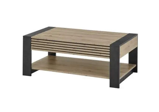 Couchtisch - LB ca. 108x60 cm, Artisan Eiche Nachbildung, Schwarz