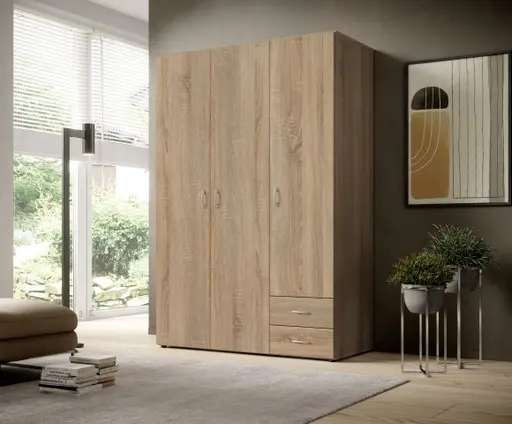 Drehtürenschrank- B ca. 120 cm, Eiche Dekor