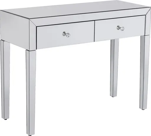 Konsolentisch- LB ca. 100x40 cm, Weiß, Lackiert, Verspiegelt