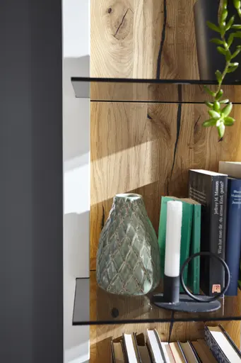 Wohnwand Rubia - inkl. Beleuchtung, Lack, Weiß