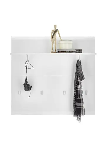 Garderobenpaneel- Weiß, Weiß, Hochglanz