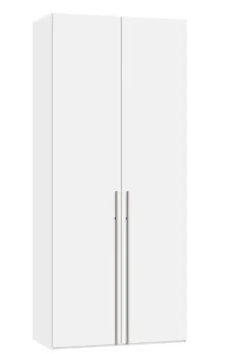 Drehtürenschrank JOIN IT- B ca. 101 cm,  Weiß, Glas, Weiß