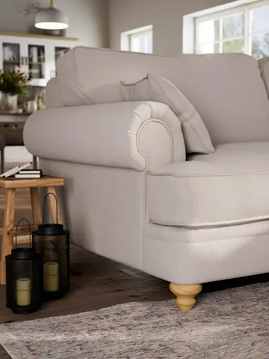 Sofa Mapleton - 3-Sitzer, Stoff, Creme
