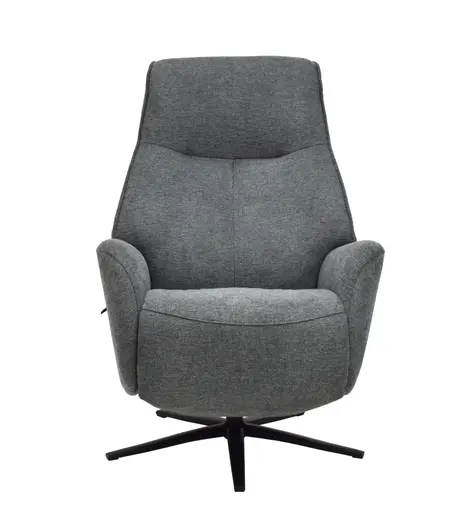 TV-Sessel MARCELAS - drehbar, Relaxfunktion, Kopfteilverstellung, Stoff, Grau