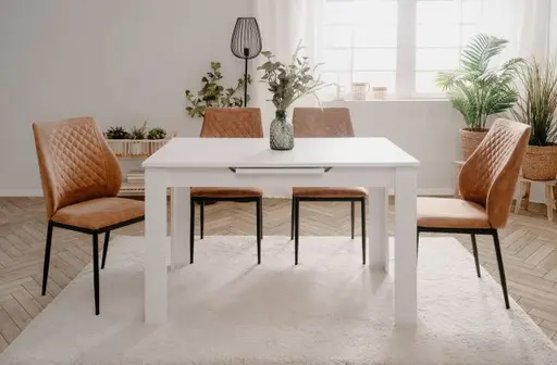 Esstisch - ausziehbar, LB ca. 125x80 cm, Weiß