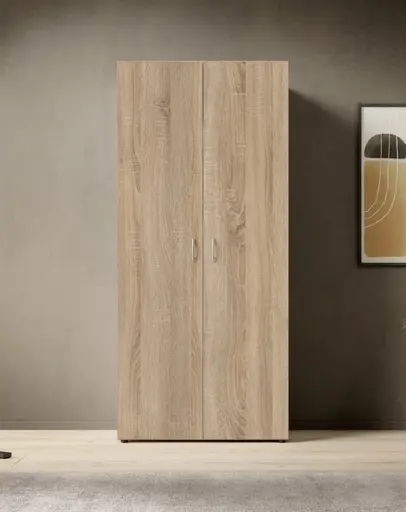 Drehtürenschrank- B ca. 80 cm, Eiche Dekor