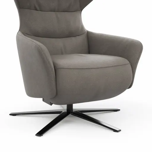 Drehsessel Houston Relax - Größe M, inkl. Relaxfunktion (motorisch), Aufstehhilfe und Kopfstütze, Stoff, Taupe