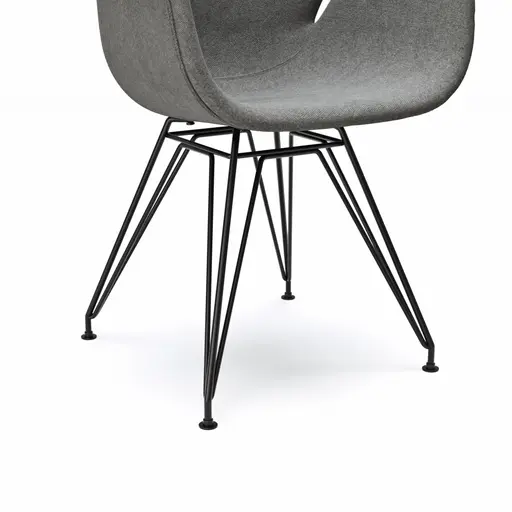 Armlehnstuhl Tooon - Stoff Grau, Gestell Metall, Schwarz