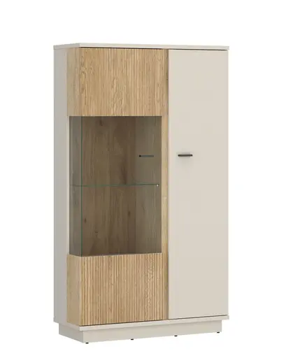 Vitrine - B ca. 87 cm, Kaschmir, Cremona Eiche Nachbildung