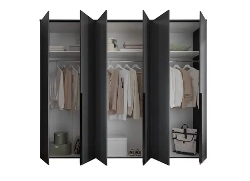 Drehtürenschrank- B ca. 270 cm, Graphit