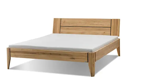 Bettgestell New Jersey - Liegefläche ca. 180x200 cm, Wildeiche massiv, mit Lisenen Anthrazit