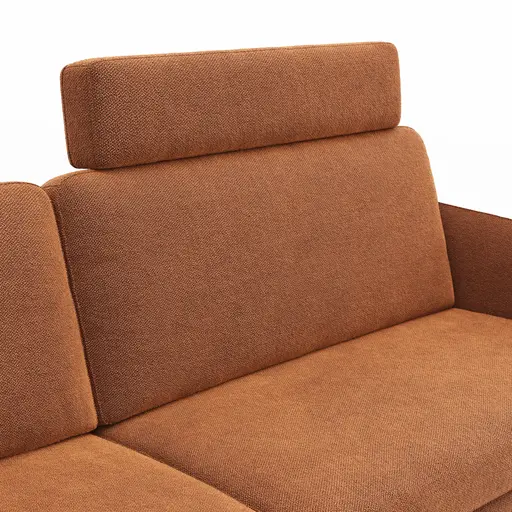 Ecksofa Enna - Longchair Links mit 1,75-Sitzer, inkl. motorischer Relaxfunktion, Stoff, Terracotta