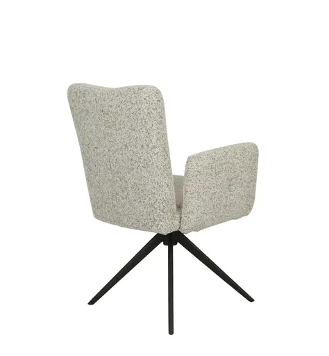 Armlehnstuhl MYLENE - drehbar, Stoff, Schwarz-Weiß