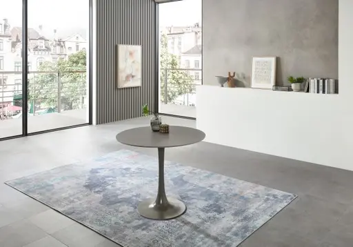 Esstisch - Ø/H ca. 90x75 cm, Grau marmoriert