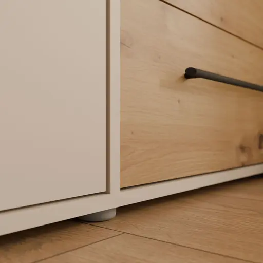  Drehtürenschrank FATHIE- B ca. 206 cm, Sand, Eiche Dekor