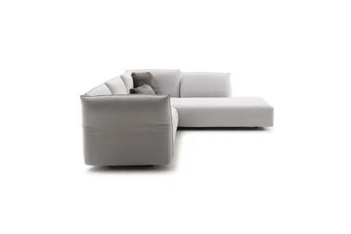 Ecksofa Motone - 2,5-Sitzer mit Ecke rechts, Stoff, Hellgrau