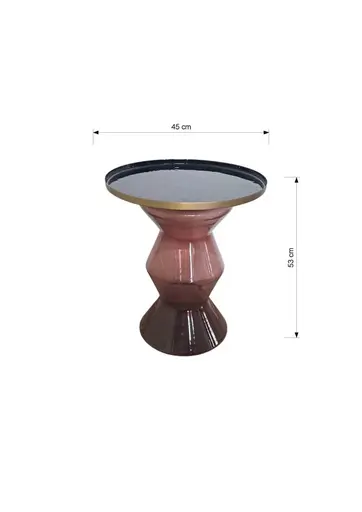 Beistelltisch - Ø/H ca. 50x53 cm, Schwarz, Rot