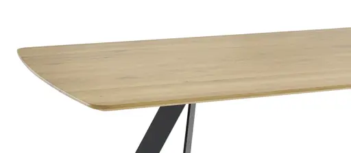 Esstisch Bat - LB ca. 200x100 cm, Wildeiche massiv, Metall schwarz