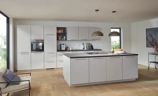 Inselküche 34.160 13 321, Seidengrau matt