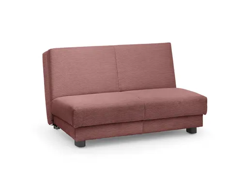 Schlafsofa EASY Optik A - 2-Sitzer ohne Armlehne, 140 cm inkl. Schlaffunktion, Cord, Rot