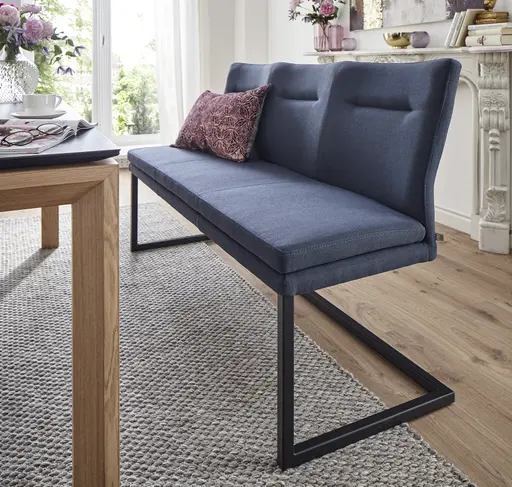 Polsterbank 3190 - B ca. 175 cm, Stoff, Blau
