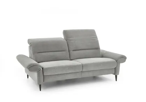 Sofa - 2,5-Sitzer, Kopfteil verstellbar, Stoff, Grau