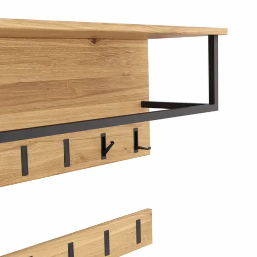 Garderobenkombination Williston - Korpus Wildeiche geölt / Front sandgestrahlt