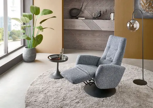 TV-Sessel - Größe S, Relaxfunktion, Kopfteil verstellbar, Stoff, Marine