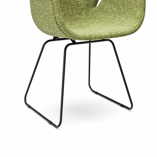 Armlehnstuhl Tooon - Stoff Lindgrün, Kufe, Schwarz
