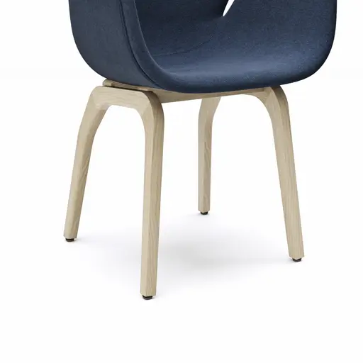 Armlehnstuhl Tooon - Stoff Dunkelblau, Gestell Holz
